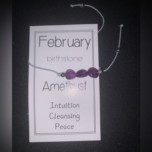 February Amethyst Color adjustable Single Bracelet